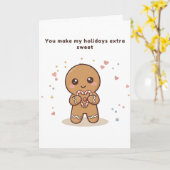 You Make My Holidays Puchi Gingerbread Card カード (黄色い花)
