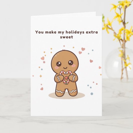 You Make My Holidays Puchi Gingerbread Card カード (黄色い花)