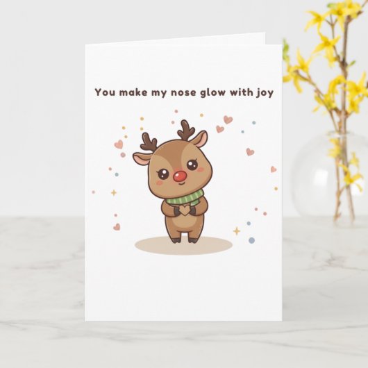 You Make My Nose Glow With Joy Cute Puchi Dōshi  カード (黄色い花)