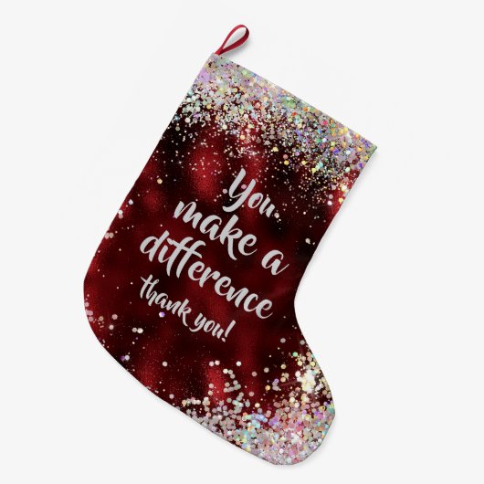 You Makes A Difference ラージクリスマスストッキング (正面 (吊り時))