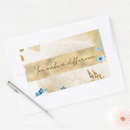 You Makes A Difference 長方形シール (封筒)