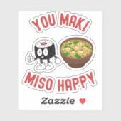 You Maki Miso Happy - Cute Sushi Pun シール (シート)