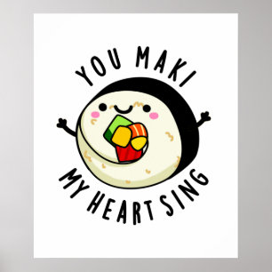 You Maki Myハートおもしろい Sushi Pun ポスター