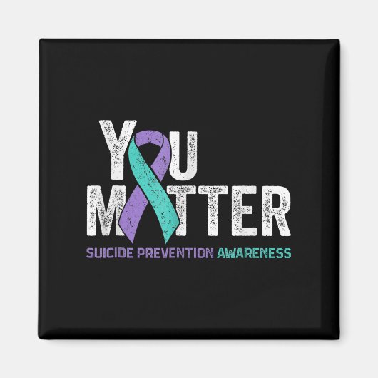 You Matte Suicide Prevention Awareness Ribbon Teal マグネット (正面)