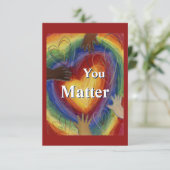 You Matterレインボーハートノートカード サンキューカード (スタンド正面)