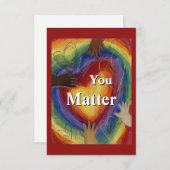 You Matterレインボーハートノートカード サンキューカード (正面/裏面)