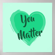 "You Matter"グリーンハートプリント