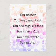 You Matter 前向き確認タイポグラフィ点