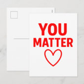 You Matter"赤いハート陽性 シーズンポストカード (正面/裏面)
