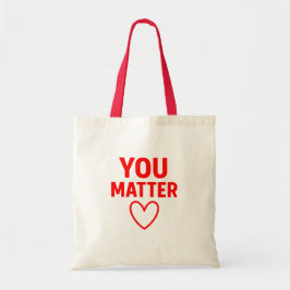 You Matter"赤いハート陽性 トートバッグ