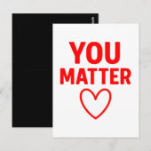 You Matter"赤いハート陽性 ポストカード (正面/裏面)