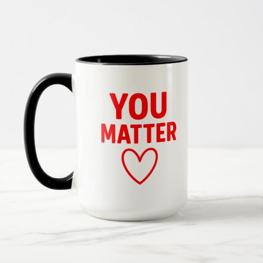 You Matter"赤いハート陽性 マグカップ (左)