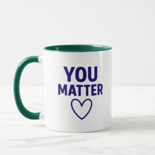 You Matter"赤いハート陽性 マグカップ