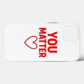 You Matter"赤いハート陽性 Case-Mate iPhoneケース (裏面 (横))