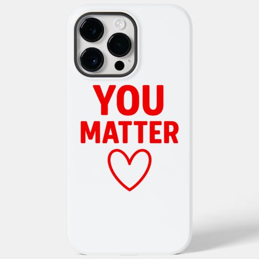 You Matter"赤いハート陽性 Case-Mate iPhoneケース (裏面)