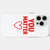 You Matter"赤いハート陽性 Case-Mate iPhoneケース (裏面 (横))