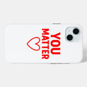 You Matter"赤いハート陽性 Case-Mate iPhoneケース (裏面 (横))