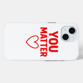 You Matter"赤いハート陽性 Case-Mate iPhoneケース (裏面 (横))