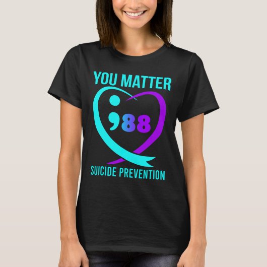 You Matter 988自殺防止認識度 Tシャツ (正面)