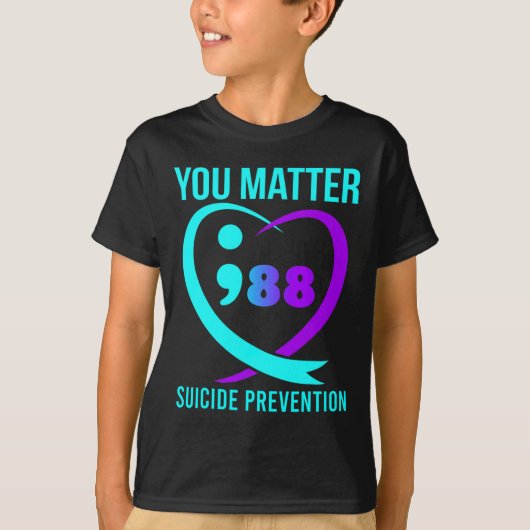 You Matter 988自殺防止認識度 Tシャツ (正面)