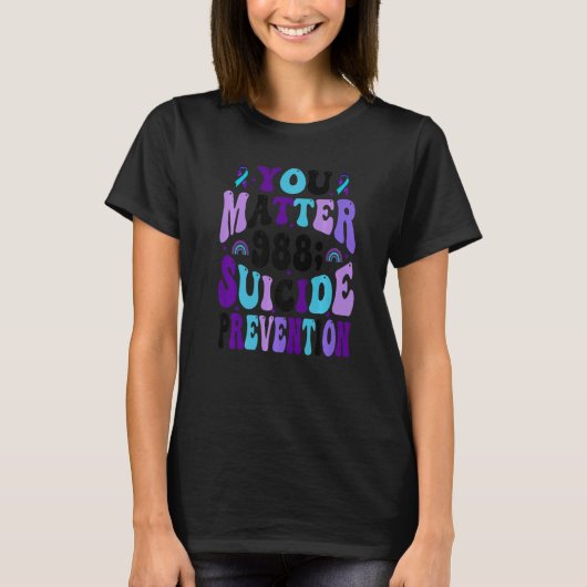 You Matter 988 Suicide Prevention Awareness Ribbon Tシャツ (正面)