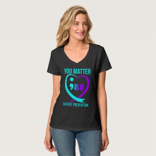 You Matter 988 Suicide Prevention Awareness Tシャツ (正面フル)