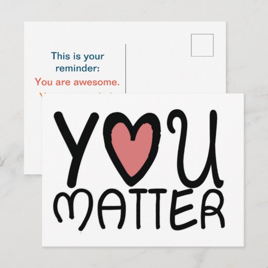 You Matter Anonymous "Secret Sender" Postcard ポストカード (正面/裏面)