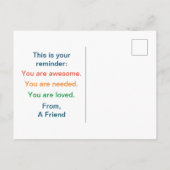 You Matter Anonymous "Secret Sender" Postcard ポストカード (裏面)
