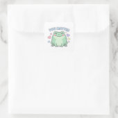 You Matter Frog Sticker Cute Frog With Hearts Posi スクエアシール (バッグ)