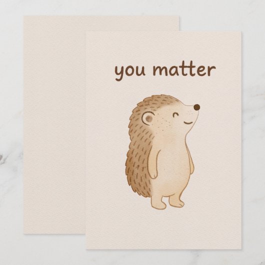 You Matter Hedgehog Card 招待状 (正面/裏面)