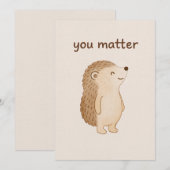 You Matter Hedgehog Encouragement Card (正面/裏面)