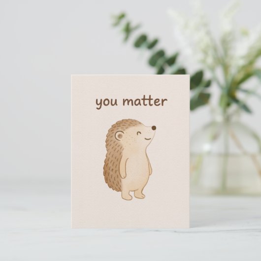You Matter Hedgehog Flat Note Card ノートカード (スタンド正面)