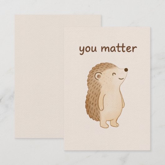 You Matter Hedgehog Mini Encouragement Card エンクロージャーカード (正面/裏面)