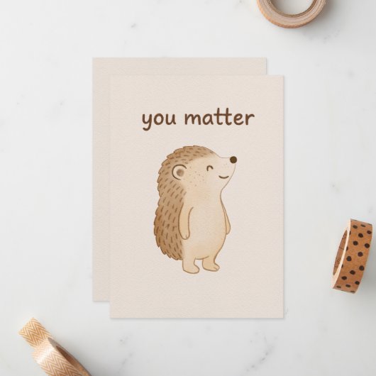 You Matter Hedgehog Note Cards ノートカード (正面/裏面インサイチュ)