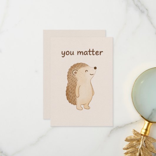 You Matter Hedgehog Thank You Card サンキューカード (正面/裏面インサイチュ)