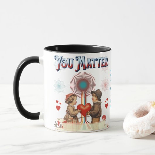 You Matter Mug -引用文前向きコーヒーカップ マグカップ (ドーナツ)