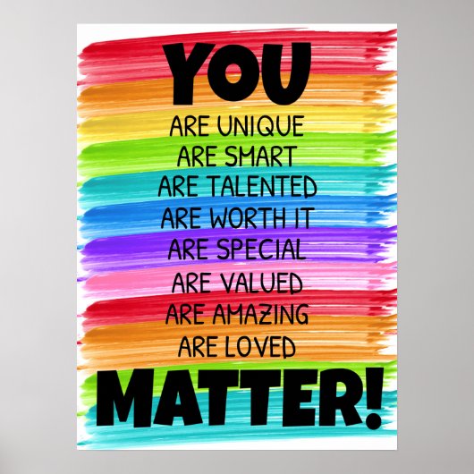 You Matter Rainbow Watercolor Poster ポスター (正面)