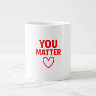 You Matter” Red Heart Positivity ジャンボコーヒーマグカップ