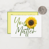 You Matter with Sunflower and assisting message ノートカード (正面/裏面インサイチュ)