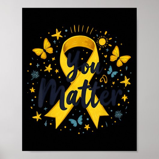 You Matther Suicide Prevention Awareness Yellow Ri ポスター (正面)