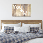You + Me モダン Light Wood Planks & Arrows キャンバスプリント (インサイチュ (寝室))
