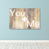 You + Me モダン Light Wood Planks & Arrows キャンバスプリント (インサイチュ (ウッドフロア))