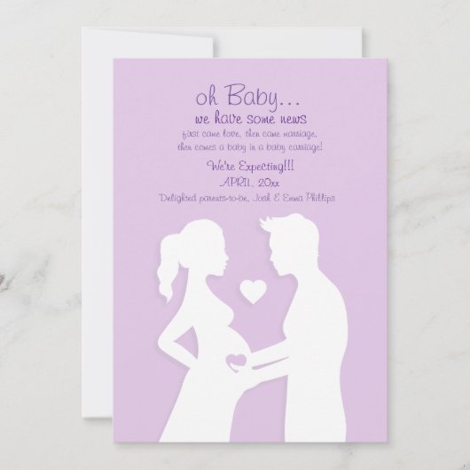 You + Me =妊娠3回の告知 招待状 (正面)