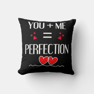 You + Me =完璧 – かわいいカップルデザイン クッション