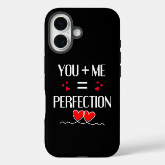You + Me =完璧 – かわいいカップルデザイン iPhone 16ケース