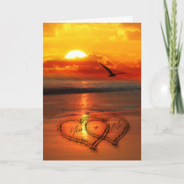 You + Me 書 in the  Sand Valentine's Day シーズンカード