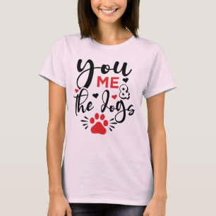 You Me and Cat Dog Valentine Tシャツ