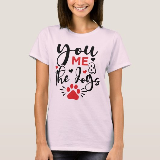 You Me and Cat Dog Valentine Tシャツ (正面)