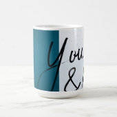 「You & Me - Blue ミニマル Love mug コーヒーマグカップ (中央)