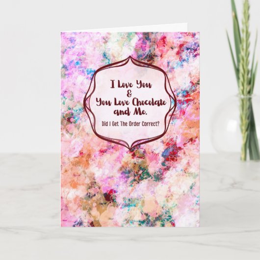 You, Me & Chocolate – Funny Anniversary  カード (正面)